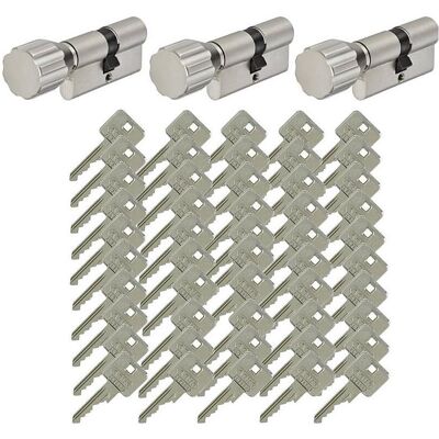 Abus, Türschloss + Schliesszylinder, 3er A93 A40/K40 Knaufzylinder gl. + 50 Schl. Abus, Türschloss + Schliesszylinder, 3er A93 A40/K40 Knaufzylinder gl. + 50 Schl.
