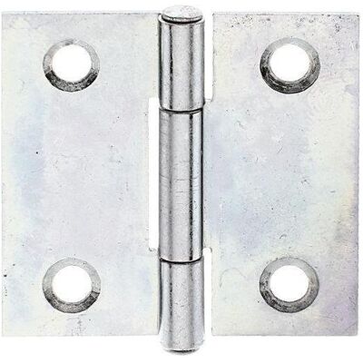 Alberts, Zubehör Türbeschlag, Scharnier halbbreit mit vernietetem Messingstift, 31,5 x 31 mm, Galv. gelb verzinkt Alberts, Zubehör Türbeschlag, Scharnier halbbreit mit vernietetem Messingstift, 31,5 x 31 mm, Galv. gelb verzinkt