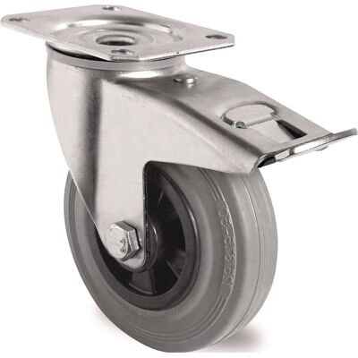 Tecwerk, Möbelrollen, Lenkrolle mit Totalfeststeller Rad-Ø 200 mm Tragfähigkeit 205 kg mit Anschraubplatte Rollenlager... Tecwerk, Möbelrollen, Lenkrolle mit Totalfeststeller Rad-Ø 200 mm Tragfähigkeit 205 kg mit Anschraubplatte Rollenlager...