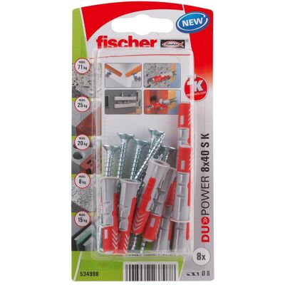 Fischer, Dübel, DuoPower 8x40 S K Fischer, Dübel, DuoPower 8x40 S K