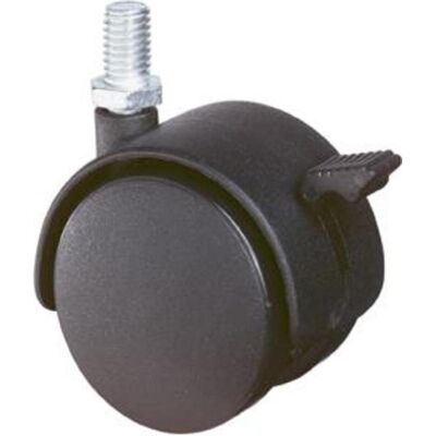 BS Rollen, Möbelrollen, Kunststoffdoppelrolle mit Feststeller Rad-Ø 40 mm Tragfähigkeit 30 kg M8 Polyamid schwarz RAL 9005 BS Rollen, Möbelrollen, Kunststoffdoppelrolle mit Feststeller Rad-Ø 40 mm Tragfähigkeit 30 kg M8 Polyamid schwarz RAL 9005