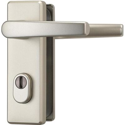 Abus, Türgriff + Türgarnitur, KKZS700 F2 EK Schutzbeschlag DG, neusilber (Türgarnitur) Abus, Türgriff + Türgarnitur, KKZS700 F2 EK Schutzbeschlag DG, neusilber (Türgarnitur)