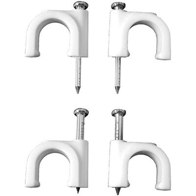 EDM, Kabelbinder, Weisse Klemme mit Nagel für Schlauchkabel 2x4mm n°9 (Box 100 Stück.) (100 Stk.) EDM, Kabelbinder, Weisse Klemme mit Nagel für Schlauchkabel 2x4mm n°9 (Box 100 Stück.) (100 Stk.)