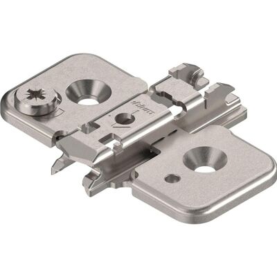Blum, Möbelscharnier, CLIP Exzenter Kreuzmontageplatte, Stahl, Schrauben, Distanz 0 mm Blum, Möbelscharnier, CLIP Exzenter Kreuzmontageplatte, Stahl, Schrauben, Distanz 0 mm