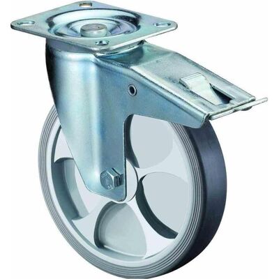 BS Rollen, Möbelrollen, Lenkrolle Rad-Ø 80 mm Tragfähigkeit 100 kg mit Totalfeststeller Kunststoff 104x80mm BS Rollen, Möbelrollen, Lenkrolle Rad-Ø 80 mm Tragfähigkeit 100 kg mit Totalfeststeller Kunststoff 104x80mm