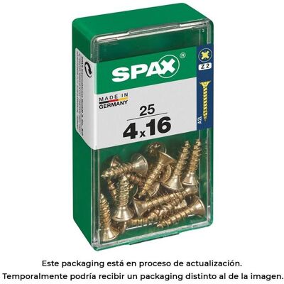 Spax, Schrauben, Box 25 unit. cab wood screw. flat yellox 4,0x16mm (25 Schrauben pro Stück) Spax, Schrauben, Box 25 unit. cab wood screw. flat yellox 4,0x16mm (25 Schrauben pro Stück)
