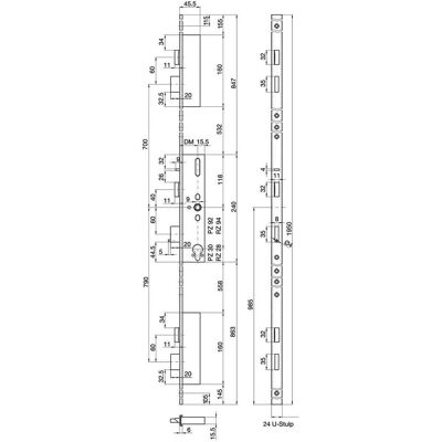 MSL, Türschloss + Schliesszylinder, Panik-Mehrpunkt-Verriegelungen FlipLock 24544 PE-SV-TF MSL, Türschloss + Schliesszylinder, Panik-Mehrpunkt-Verriegelungen FlipLock 24544 PE-SV-TF