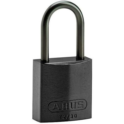 Brady, Vorhängeschloss, Kompaktes Aluminiumvorhängeschloss, Schwarz, 40 mm Bügelhöhe, Bügel aus Aluminium, Bügeldurc Brady, Vorhängeschloss, Kompaktes Aluminiumvorhängeschloss, Schwarz, 40 mm Bügelhöhe, Bügel aus Aluminium, Bügeldurc