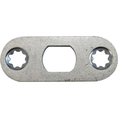 BKS, Türgriff + Türgarnitur, Stangenschliessblech 52 x 20 x 3 mm rund, Stahl verzinkt (Türgriff) BKS, Türgriff + Türgarnitur, Stangenschliessblech 52 x 20 x 3 mm rund, Stahl verzinkt (Türgriff)