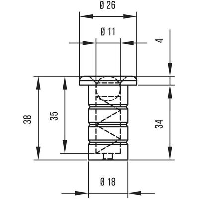 Deni, Holzverbinder, Bodenbuchsen mit Verschluss (1 Stk.) Deni, Holzverbinder, Bodenbuchsen mit Verschluss (1 Stk.)