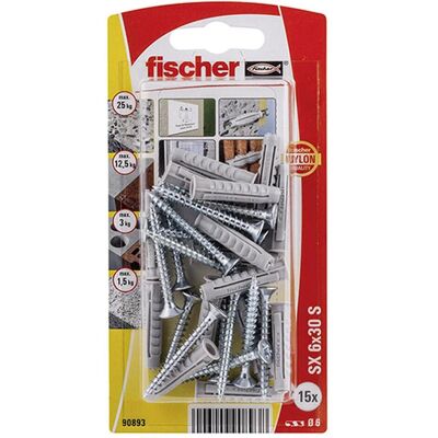 Fischer, Dübel, 90877 Unidübel UX 6X35 R S NV (15 Stk.) Fischer, Dübel, 90877 Unidübel UX 6X35 R S NV (15 Stk.)