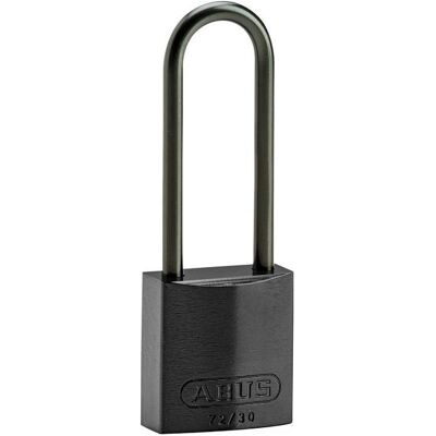 Brady, Vorhängeschloss, Kompaktes Aluminiumvorhängeschloss, Schwarz, 75 mm Bügelhöhe, Bügel aus Aluminium, Bügeldurc Brady, Vorhängeschloss, Kompaktes Aluminiumvorhängeschloss, Schwarz, 75 mm Bügelhöhe, Bügel aus Aluminium, Bügeldurc
