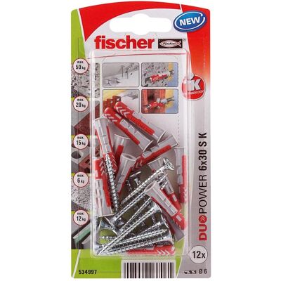 Fischer, Dübel, DuoPower 6x30 S K Fischer, Dübel, DuoPower 6x30 S K