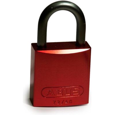 Brady, Vorhängeschloss, Aluminiumvorhängeschloss, Rot, 25mm Bügelhöhe, Bügel aus Aluminium, Bügeldurchmesser 6,5mm Brady, Vorhängeschloss, Aluminiumvorhängeschloss, Rot, 25mm Bügelhöhe, Bügel aus Aluminium, Bügeldurchmesser 6,5mm