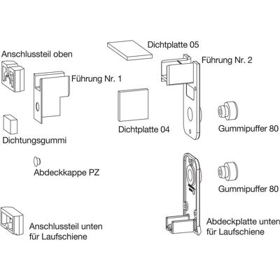 GU, Zubehör Türbeschlag, HS Zubehör-Beutel Führungsschiene P1786 Laufschiene Höhe 5 mm grau GU, Zubehör Türbeschlag, HS Zubehör-Beutel Führungsschiene P1786 Laufschiene Höhe 5 mm grau