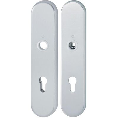 Hoppe, Türgriff + Türgarnitur, Langschildpaar F1 Alu.silberfarben F1 PZ 72mm (Türschildgarnitur) Hoppe, Türgriff + Türgarnitur, Langschildpaar F1 Alu.silberfarben F1 PZ 72mm (Türschildgarnitur)