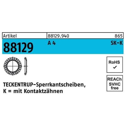 Teckentrup, Muttern + Unterlegscheiben, Sperrkantscheibe R 88129 K 5x10,2 x1 A 4 Teckentrup, Muttern + Unterlegscheiben, Sperrkantscheibe R 88129 K 5x10,2 x1 A 4