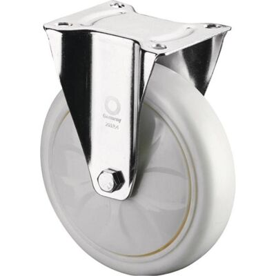 BS Rollen, Möbelrollen, Bockrolle Rad-Ø 150 mm Tragfähigkeit 650 kg Kunststoff Platte L135xB110 mm Farbe Rolle weiss BS Rollen, Möbelrollen, Bockrolle Rad-Ø 150 mm Tragfähigkeit 650 kg Kunststoff Platte L135xB110 mm Farbe Rolle weiss