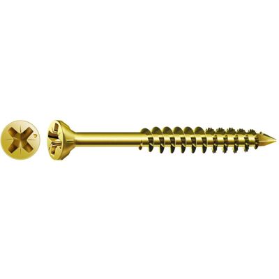 Spax, Schrauben, Glasleistenschraube Senkkopf Fraesrippen Kreuzschlitz Z2 Teilgewinde Cut Yellox (200 Schrauben pro Stück, 3.5 x 40 mm) Spax, Schrauben, Glasleistenschraube Senkkopf Fraesrippen Kreuzschlitz Z2 Teilgewinde Cut Yellox (200 Schrauben pro Stück, 3.5 x 40 mm)