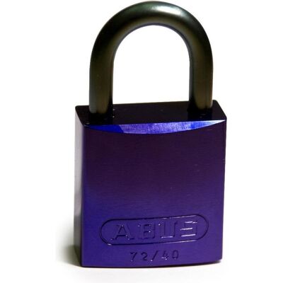Brady, Vorhängeschloss, Aluminiumvorhängeschloss, Violett, 25mm Bügelhöhe, Bügel aus Aluminium, Bügeldurchmesser 6,5 Brady, Vorhängeschloss, Aluminiumvorhängeschloss, Violett, 25mm Bügelhöhe, Bügel aus Aluminium, Bügeldurchmesser 6,5