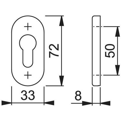 Magni, Türgriff + Türgarnitur, HOPPE Schieberosette 55S-SR PZ F1, 2mm (Türgriff) Magni, Türgriff + Türgarnitur, HOPPE Schieberosette 55S-SR PZ F1, 2mm (Türgriff)