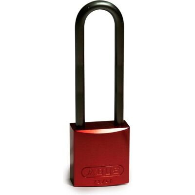Brady, Vorhängeschloss, Aluminiumvorhängeschloss, Rot, 75mm Bügelhöhe, Bügel aus Aluminium, Bügeldurchmesser 6,5mm Brady, Vorhängeschloss, Aluminiumvorhängeschloss, Rot, 75mm Bügelhöhe, Bügel aus Aluminium, Bügeldurchmesser 6,5mm