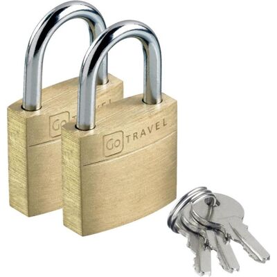 Go Travel, Vorhängeschloss, Two Brass Suitcase Padlocks Vorhängeschloss Vorhängesch 2 Stk Go Travel, Vorhängeschloss, Two Brass Suitcase Padlocks Vorhängeschloss Vorhängesch 2 Stk
