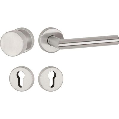 Tecwerk, Türgriff + Türgarnitur, Drückergarnitur Basic 02 Edelstahl 60 Edelstahl matt Gehrung PZ DIN links / rechts flach D/K Tecwerk, Türgriff + Türgarnitur, Drückergarnitur Basic 02 Edelstahl 60 Edelstahl matt Gehrung PZ DIN links / rechts flach D/K