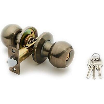 Okko, Türschloss + Schliesszylinder, Door Knob Lock 607 Ab 3 Keys Antiq Brass (Drehknopfzylinder) Okko, Türschloss + Schliesszylinder, Door Knob Lock 607 Ab 3 Keys Antiq Brass (Drehknopfzylinder)