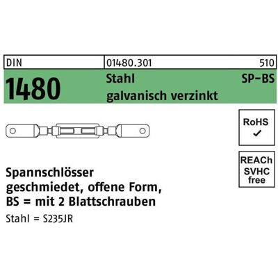 Zubehör Kette + Seil, Spannschloss DIN 1480 offen m.2Blattschrauben SP BS M 12 Stahl 3.6 galvanisch verzinkt galvanisch... Zubehör Kette + Seil, Spannschloss DIN 1480 offen m.2Blattschrauben SP BS M 12 Stahl 3.6 galvanisch verzinkt galvanisch...