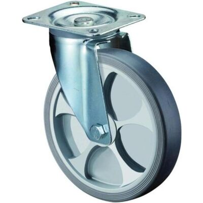 BS Rollen, Möbelrollen, Lenkrolle Rad-Ø 160 mm Tragfähigkeit 200 kg thermoplastisch Kunststoff Platte L135xB110 mm BS Rollen, Möbelrollen, Lenkrolle Rad-Ø 160 mm Tragfähigkeit 200 kg thermoplastisch Kunststoff Platte L135xB110 mm