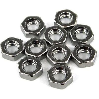 Aquatuning, Muttern + Unterlegscheiben, Mutter DIN 934 M4 Sechskant Black nickel (10er pack) (M4) Aquatuning, Muttern + Unterlegscheiben, Mutter DIN 934 M4 Sechskant Black nickel (10er pack) (M4)