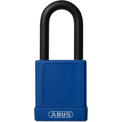 Brady, Vorhängeschloss, Hochsicherheitsschloss, Aluminiumschloss mit Nylonschutz, mit Stahlbügel, Blau, 38mm Bügelhö Brady, Vorhängeschloss, Hochsicherheitsschloss, Aluminiumschloss mit Nylonschutz, mit Stahlbügel, Blau, 38mm Bügelhö