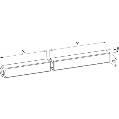 ECO Türgriff + Türgarnitur, Drückerstift geteilt Vierkant 9 mm, 55/55 mm Vierkantstift Stahl verzinkt (Türgriff) ECO Türgriff + Türgarnitur, Drückerstift geteilt Vierkant 9 mm, 55/55 mm Vierkantstift Stahl verzinkt (Türgriff)