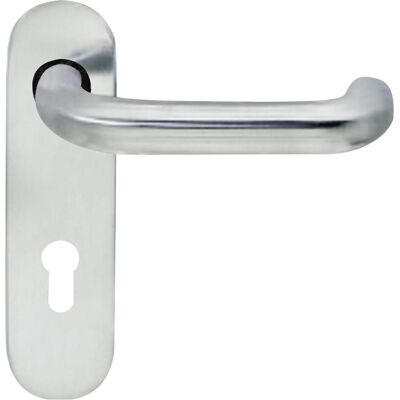 BKS, Türgriff + Türgarnitur, Drückerlochteil B 72110 mit Kurzschild PZ 72 mm, für aussen rund, silber BKS, Türgriff + Türgarnitur, Drückerlochteil B 72110 mit Kurzschild PZ 72 mm, für aussen rund, silber