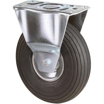 BS Rollen, Möbelrollen, Luftrad Rad-Ø 200 mm Tragfähigkeit 75 kg Bockrolle mit Anschraubplatte Rillenprofil BS Rollen, Möbelrollen, Luftrad Rad-Ø 200 mm Tragfähigkeit 75 kg Bockrolle mit Anschraubplatte Rillenprofil