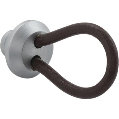 Technik Team, Möbelgriff, Knopf Valverde Breite 24 mm,Tiefe 52 mm,Leder dunkelbraun/Messing verchromt matt Technik Team, Möbelgriff, Knopf Valverde Breite 24 mm,Tiefe 52 mm,Leder dunkelbraun/Messing verchromt matt
