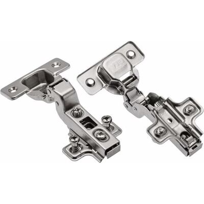 GTV, Möbelscharnier, Scharnier ohne Dämpfung, Clip, Innenanschlag, Montageplatte H=0 mit Euroschrauben GTV, Möbelscharnier, Scharnier ohne Dämpfung, Clip, Innenanschlag, Montageplatte H=0 mit Euroschrauben
