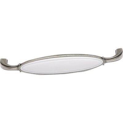 Siro, Möbelgriff, Griff Anaheim Schubladengriff 128 mm ZN/Kunststoff altsilber/weiss Siro, Möbelgriff, Griff Anaheim Schubladengriff 128 mm ZN/Kunststoff altsilber/weiss