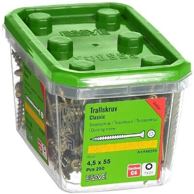 Essve, Schrauben, 4,5X55 DECKING SCREW CS-250 (250 Schrauben pro Stück, 4.5 x 55 mm) Essve, Schrauben, 4,5X55 DECKING SCREW CS-250 (250 Schrauben pro Stück, 4.5 x 55 mm)