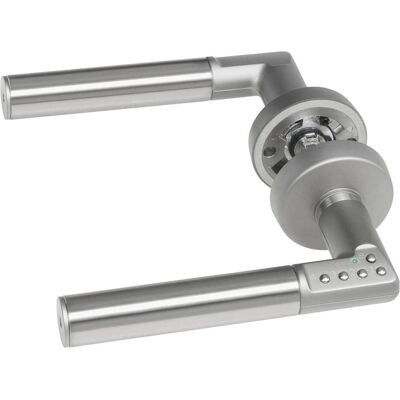 Assa Abloy, Türgriff + Türgarnitur, Sicherheitsdrückergarnitur CODE HANDLE "A", TS 35 - 80, links, verchromt matt (Türgarnitur) Assa Abloy, Türgriff + Türgarnitur, Sicherheitsdrückergarnitur CODE HANDLE "A", TS 35 - 80, links, verchromt matt (Türgarnitur)