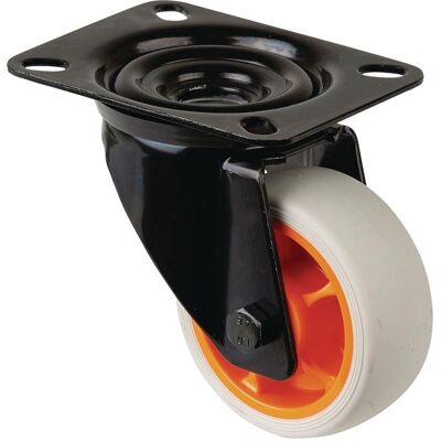 BS Rollen, Möbelrollen, Lenkrolle Rad-Ø 80 mm Tragfähigkeit 100 kg Lenkrollen Gummi Platte L104xB80 mm Farbe Rolle hellgrau BS Rollen, Möbelrollen, Lenkrolle Rad-Ø 80 mm Tragfähigkeit 100 kg Lenkrollen Gummi Platte L104xB80 mm Farbe Rolle hellgrau