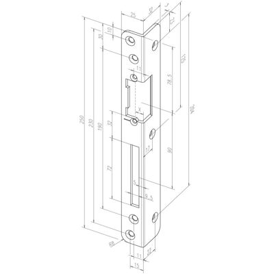 Assa Abloy, Holzverbinder, Sicherheits-Winkelschliessblech 069 Stärke 3 mm Stahl dukatengold DIN rechts (1 Stk.) Assa Abloy, Holzverbinder, Sicherheits-Winkelschliessblech 069 Stärke 3 mm Stahl dukatengold DIN rechts (1 Stk.)