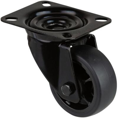 BS Rollen, Möbelrollen, Lenkrolle Rad-Ø 80 mm Tragfähigkeit 100 kg Lenkrollen Gummi Platte L104xB80 mm Farbe Rolle schwarz BS Rollen, Möbelrollen, Lenkrolle Rad-Ø 80 mm Tragfähigkeit 100 kg Lenkrollen Gummi Platte L104xB80 mm Farbe Rolle schwarz