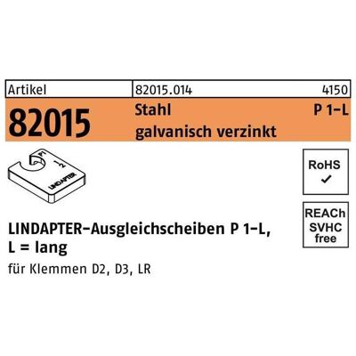 Lindapter, Zubehör Befestigungstechnik, Ausgleichscheibe R 82015 GTW 40 P1 M 16 / 8,0 Stahl galvanisch verzinkt Lindapter, Zubehör Befestigungstechnik, Ausgleichscheibe R 82015 GTW 40 P1 M 16 / 8,0 Stahl galvanisch verzinkt
