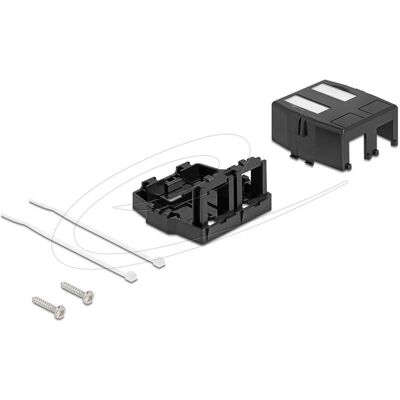 Delock, Schlüsseltresor + Schlüsselschrank, 85842 - Keystone Leergehäuse 2 Port mit magnetischer Unterseite, schwarz Delock, Schlüsseltresor + Schlüsselschrank, 85842 - Keystone Leergehäuse 2 Port mit magnetischer Unterseite, schwarz