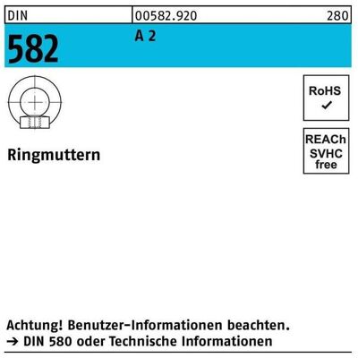 SanDisk Muttern + Unterlegscheiben, DIN 582 A Ringmuttern A 2 M 10 A 2 S (M10) SanDisk Muttern + Unterlegscheiben, DIN 582 A Ringmuttern A 2 M 10 A 2 S (M10)