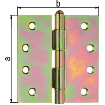 GAH, Scharnier, Scharnier Höhe 100 mm Breite 100 mm Stärke 2,5 mm Stahl galvanisch gelb verzinkt quadratisch GAH, Scharnier, Scharnier Höhe 100 mm Breite 100 mm Stärke 2,5 mm Stahl galvanisch gelb verzinkt quadratisch