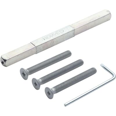 Hoppe, Türgriff + Türgarnitur, Befestigungsset zu Sicherheits-Drückergarnitur Türstärke 112-117 mm Hoppe, Türgriff + Türgarnitur, Befestigungsset zu Sicherheits-Drückergarnitur Türstärke 112-117 mm