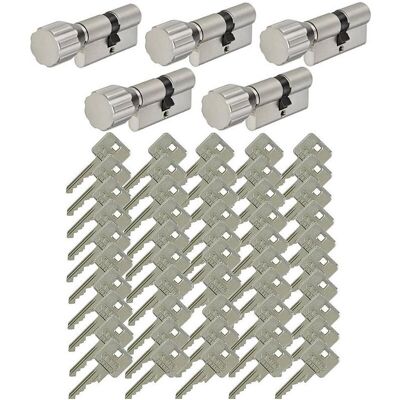 Abus, Türschloss + Schliesszylinder, 5er A93 A30/K30 Knaufzylinder gl. + 50 Schl. Abus, Türschloss + Schliesszylinder, 5er A93 A30/K30 Knaufzylinder gl. + 50 Schl.
